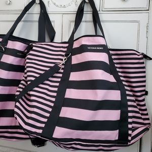 Victoria's Secret Pink Striped Travel Bag